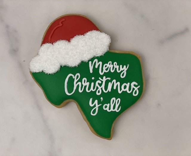 TX Merry Christmas Y'all Cookie