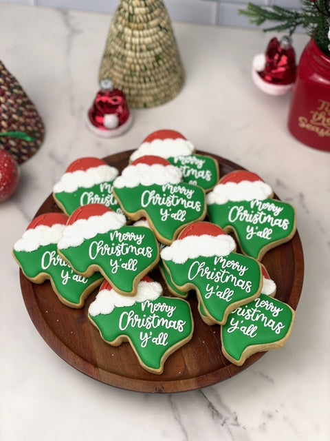 TX Merry Christmas Y'all Cookie
