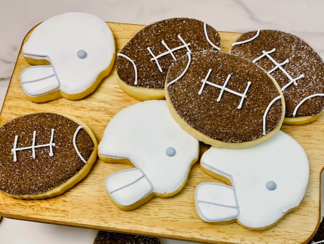 Iced Football Cookies (Single)